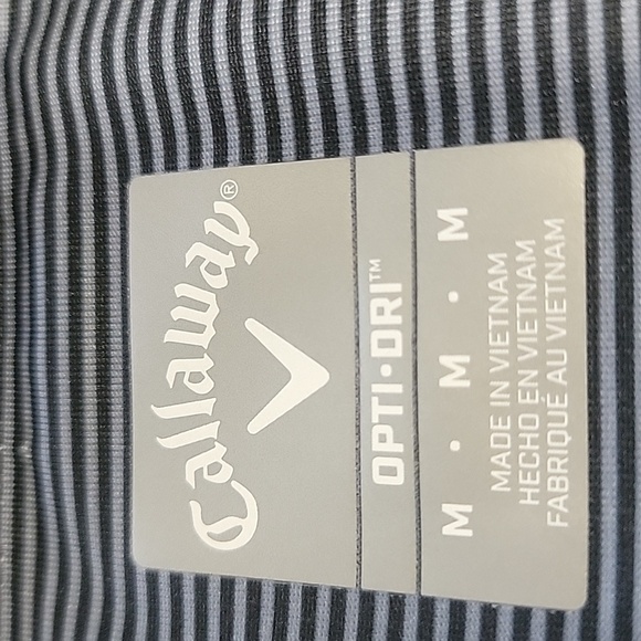 Callaway Size M Black & Gray-Blue Opti Dri Golf Polo - Picture 8 of 9